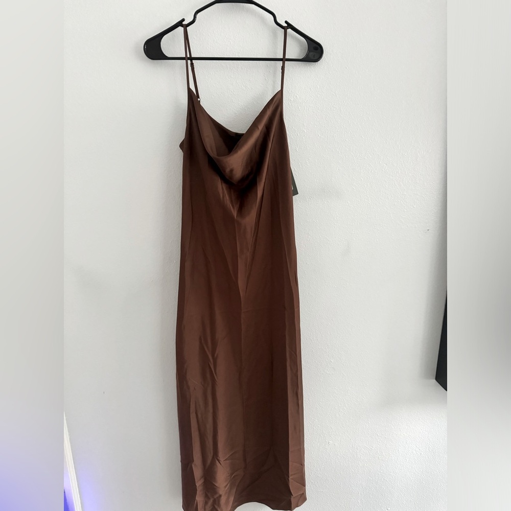 ALLSAINTS Satin brown dress